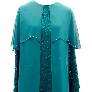 Almas Green Party Dress Abaya